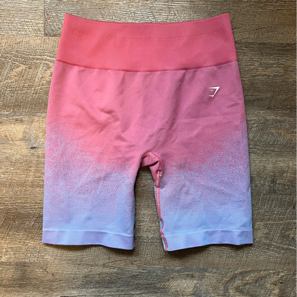 Gymshark Pink and Blue Biker Shorts